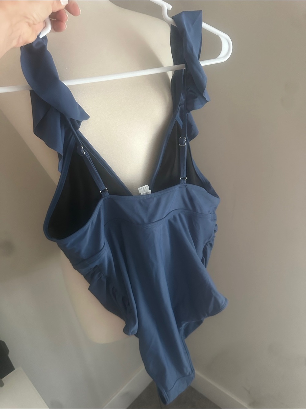 Blue Ruffled One-Piece Swimsuit - Picture 3 of 3